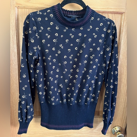 French Connection Navy Floral Sweater - Picture 1 of 4